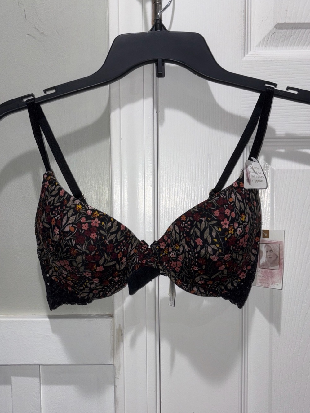 Floral Lace Push-Up Bra - Black with Multicolor Floral Jessica Simpson NWT